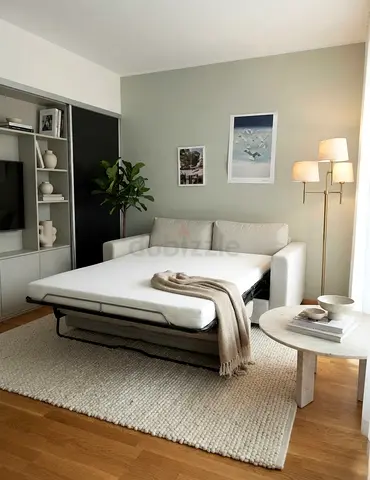 Modern Beige Pull Out Sofa Bed vimle