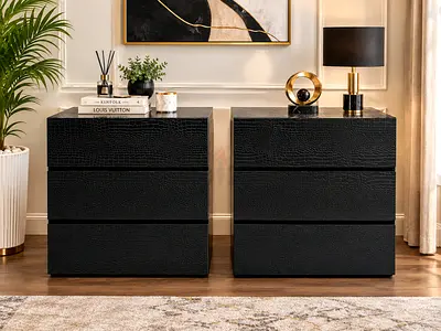 Marina Home crocodile leather Nightstands