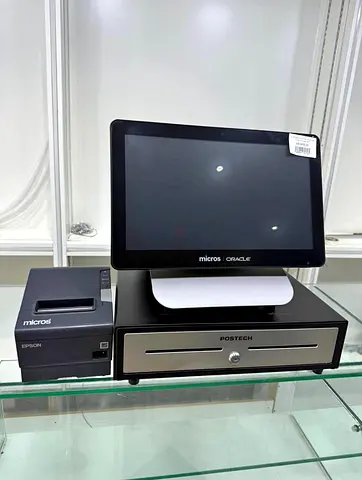 Micros Oracle POS Terminal with Epson Receipt Printer & Postech Cash Drawer