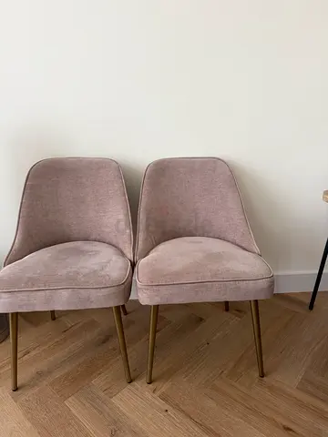A set of 4 West Elm velvet dining chairs