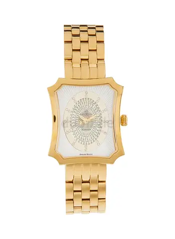 Christina Watches Gold-tone Swiss Made Women's Watch with Unique Rectangular Dial - 145 GW