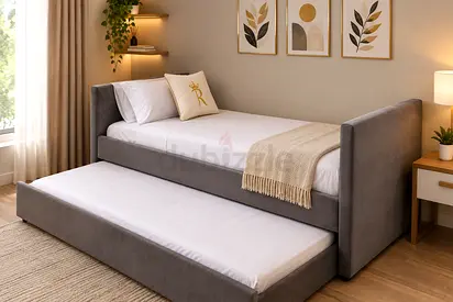 Modern Upholstered Daybed with Pull-Out Trundle