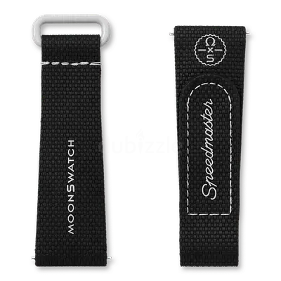 Moonswatch Black / Grey Rubber Strap Size: Medium