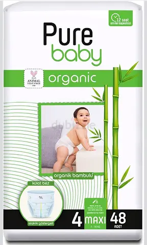 Pure Baby Organic Maxi Size 4 Diapers - 48 Pieces