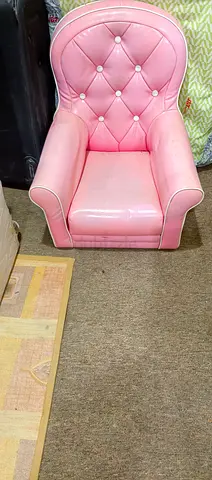 Pink Children’s Armchair - Faux Leather, Good Condition