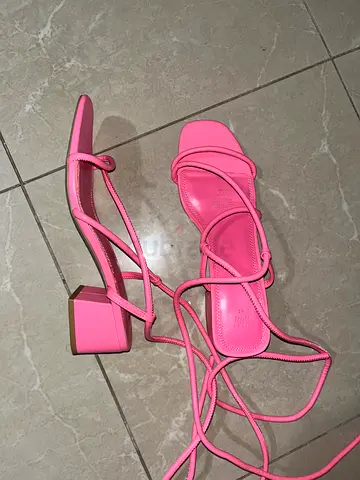 Pink tie low block high heels H&M 41 women’s shoes