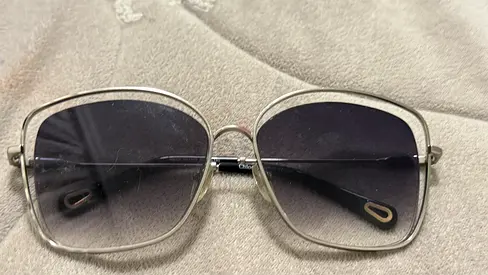 Used oversized Chloe gradient lens sunglasses - silver frame