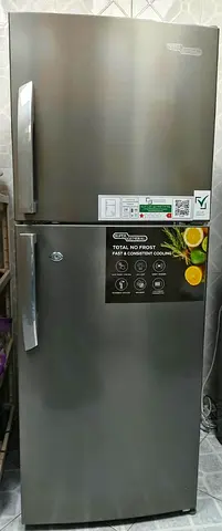 Super General Double Door Refrigerator - 260L, No Frost, Stainless Steel
