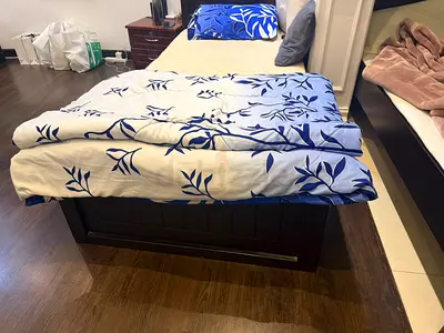 Wooden Single Bed Frame with Storage - Good Condition