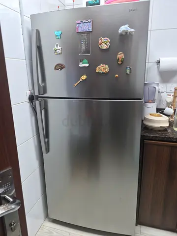 Samsung Double Door Refrigerator - Stainless Steel, Good Condition