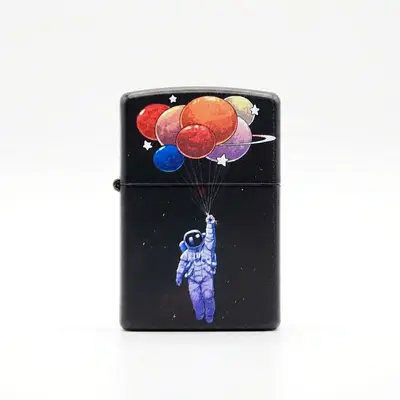 Black Astronaut Balloon Zippo-style Lighter - UNUSED 160