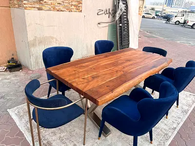 High Quality solid Wood Dining Table With Six chairs