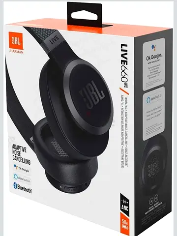 JBL Live 660NC Wireless Noise Cancelling Over-Ear Headphones - Black