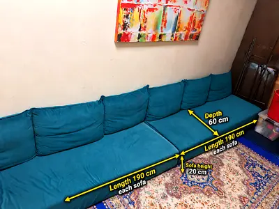 Arabic majlis sofas — set of 2, each 190cm length