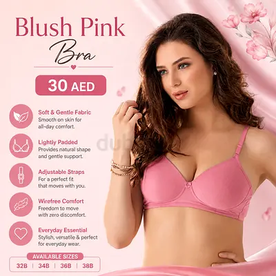 Blush Pink Lightly Padded Bra