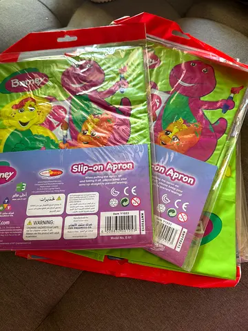 New Barney-themed Slip-on Aprons for Kids (9pcs)