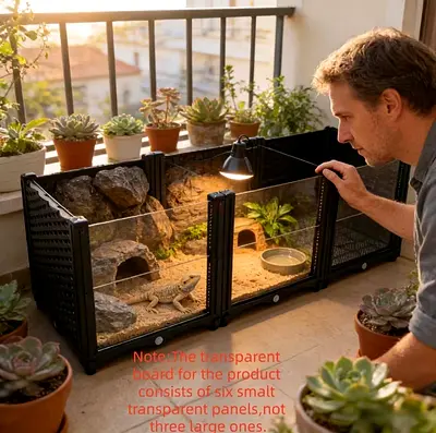 3 Compartment Tortoise Amphibian Enclosure House