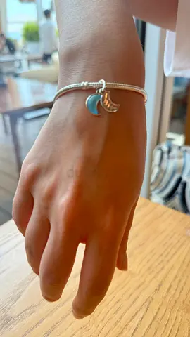 Pandora silver bracelet with moon charm — wore a couple of times