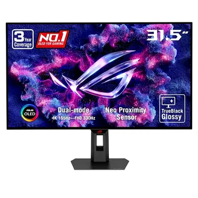 ASUS ROG Strix OLED XG32UCWG Gaming Monitor, 32-inch, 4K TrueBlack Glossy, dual mode, 0.03ms