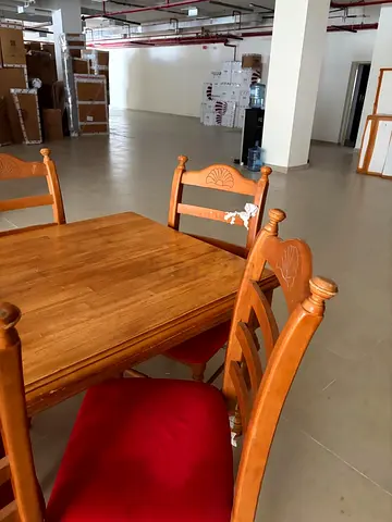 Solid Wood Dining Table with 6 Chairs - Good Condition.