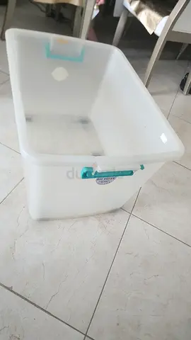 Large Clear Plastic Storage Box with Lid - Good Condition