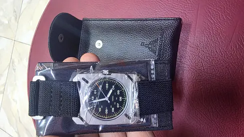 DWC Terra  Men's stainless steel military-style wristwatch with nylon strap - like new