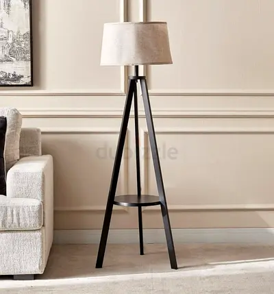 Black/beige Floor Lamp