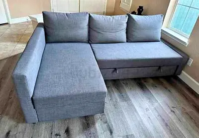 IKEA L shap Sofa store cum bed in Gray color