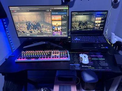ASUS TUF Gaming F15 FX506HF with LG monitor 27inches / RGB wired keyboard / RGB mouse / Razer Head