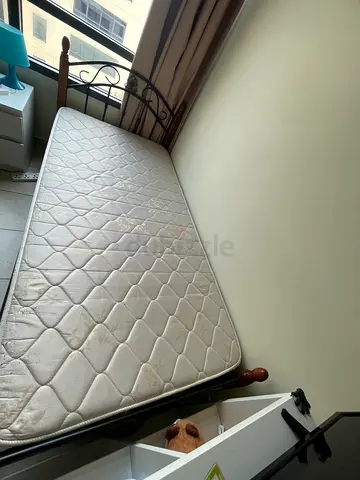 Single metal bed frame, free mattress if you like