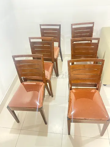 Table and Set of 6 Wooden Dining Chairs from Ikea