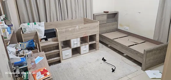 Fully Single room 4 item 2 bed study table and dressing table