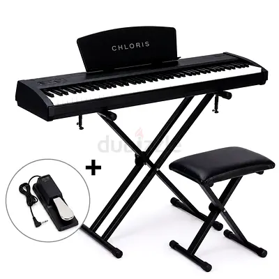 CHLORIS Digital Piano – Full Size Keyboard with Stand, Bench & Sustain Pedal