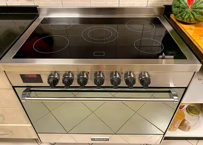Bompani Electric Ceramic Cooker 5 zone 90X60cm Stainless Steel Model - Bo683Dx