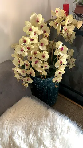 Large Artificial Orchid Arrangement in Decorative Pot