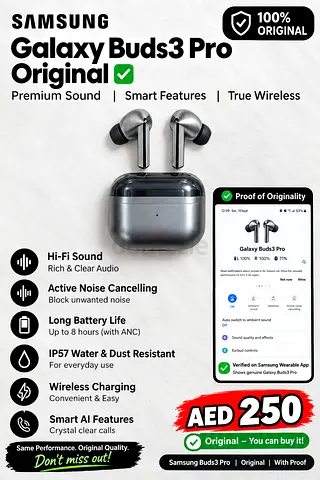 Samsung Galaxy Buds3 Pro - Original, it's not 250 250 master copy price original 380 u can test it