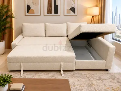 Modern L-Shape Sofa Bed – Brand New