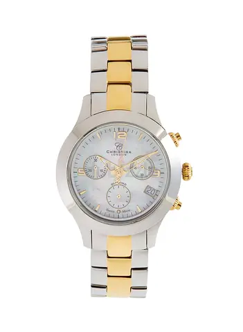 Christina London Two-Tone Stainless Steel Women's Chronograph Watch - 302 BW