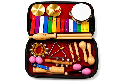 Kids Percussion Musical Instrument Set with Carry Bag