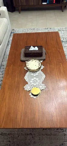 Elegant Walnut & Gold Coffee Table