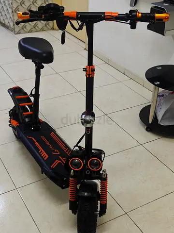 Kugoo E25 Black and Orange Electric Scooter with Remote Key bluetooth music location Sharjah