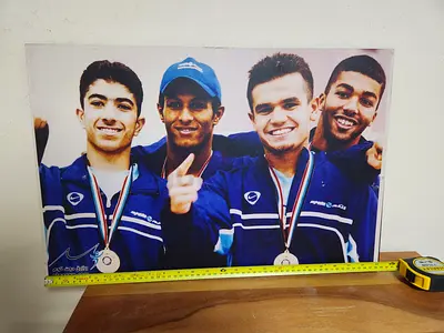 Vintage Kuwait Swimming Team Photo Prints – Set of 7 (Mounted Wall Art)