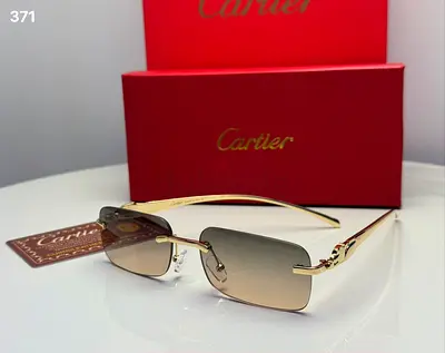 Cartier rimless gold sunglasses with gradient lenses