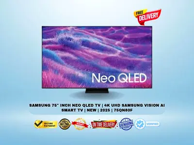 Samsung 75″ Inch Neo QLED TV | 4K UHD Samsung Vision AI Smart TV | New | 2025 | 75QN80F