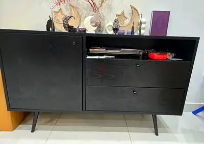 Black Wooden Sideboard / Storage Cabinet - Good Condition