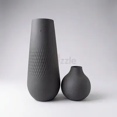 Villeroy & Boch Set of 2 Matte Black Decorative Vases