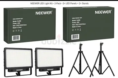 Neewer LED Light Kit 2-Pack with Stands (NL660-style) - LED Panels & Tripods