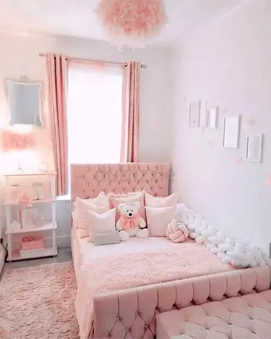New elegant 90*200 princess pink chesterfield bed