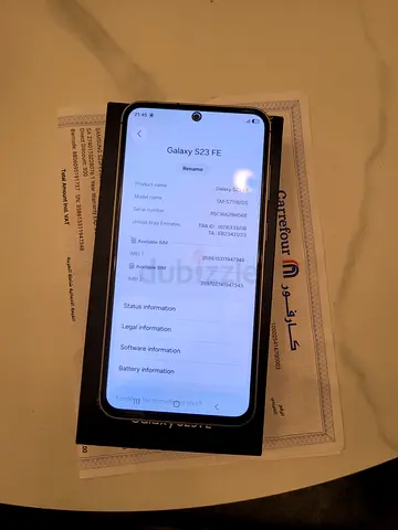 Samsung S23 FE 256gb tdra uae version available with complete box