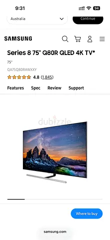 Samsung Q80R QLED TV – Faulty Screen / For Parts or Repair